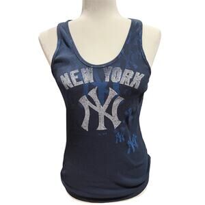 New York Yankees Tank Top Women’s Size L Blue Official Logo Sleeveless Sport Tee